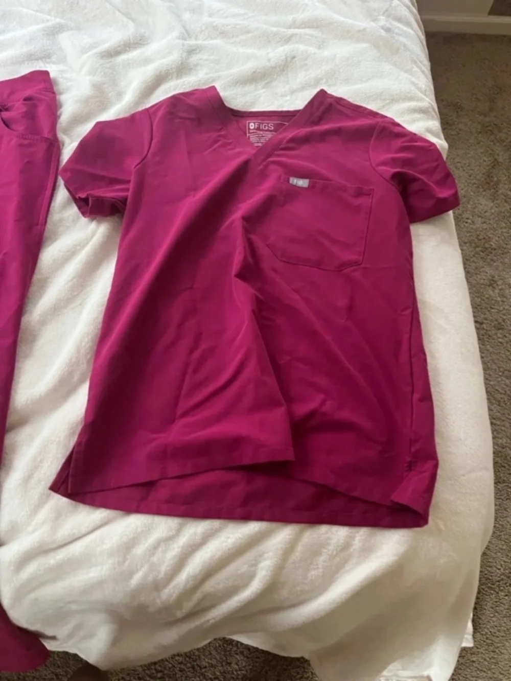 FIGS hot pink scrub set